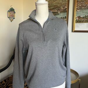 Vineyard Vines Men's Heather Gray Zip-Up Sweater